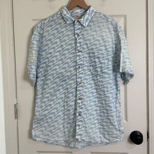 Faherty Polo Mens XL Blue White‎ Lightweight Beach Vacation Resort